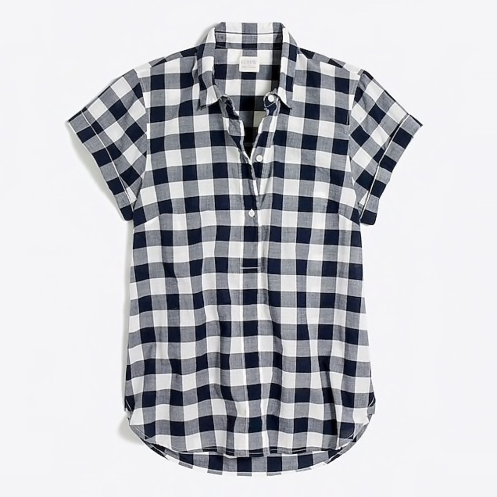 J. Crew Factory gingham popover shirt